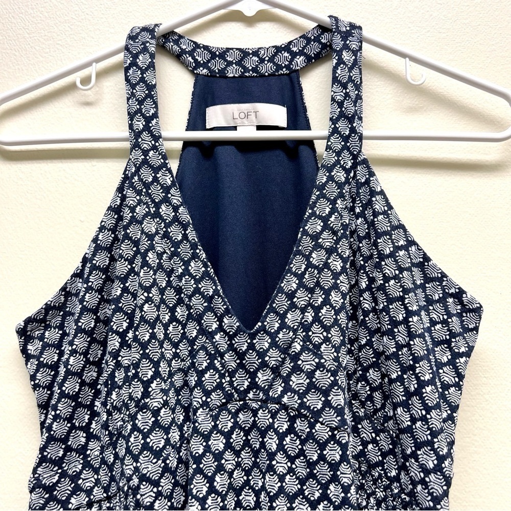 Ann Taylor LOFT Navy Blue White Sleeveless Mini Dress Women's Size S - Picture 2 of 9